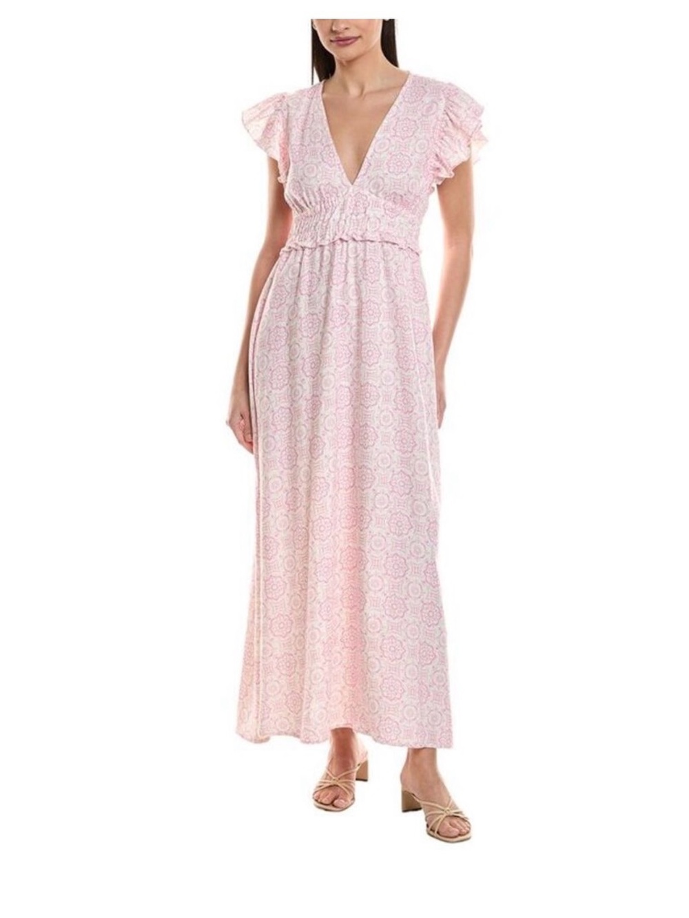 NWT!!  Sail to Sable V-Neck Flutter Sleeve Maxi Dress